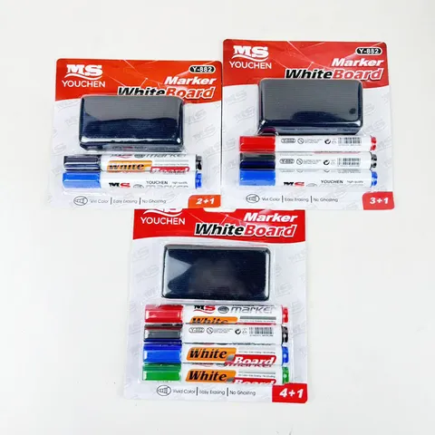 Erasable Whiteboard Marker Set With Eraser Dry Erase Blackboards Pens Large Capacity Smooth Writing Office School Supplies