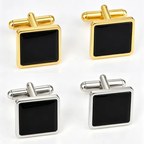 French Style Square Men Cufflinks Gold Silver Iron Lacquer Grid Pattern Shirt Cuff Links Business Wedding Jewelry