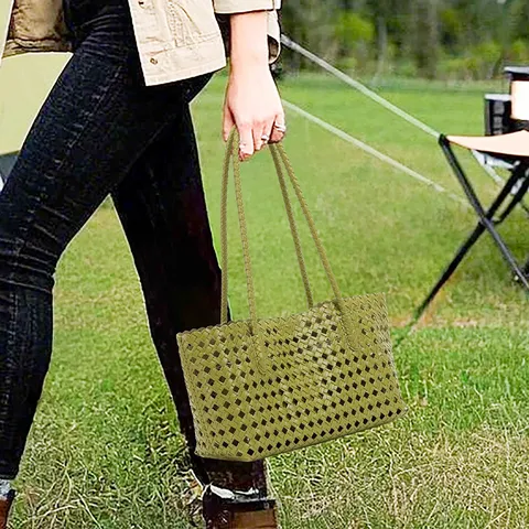 Summer Hollow Woven Tote Bag Large Capacity Commuter Handbag Mother And Child Bag Fashion Shoulder Underarm Bag