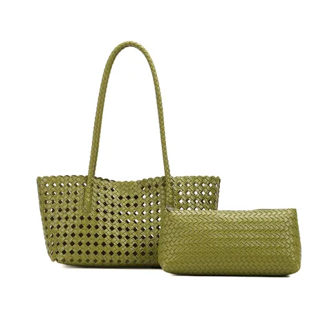 Summer Hollow Woven Tote Bag Large Capacity Commuter Handbag Mother And Child Bag Fashion Shoulder Underarm Bag