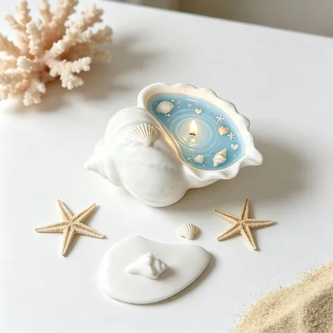 Moule en Silicone en Forme de Conque Océanique DIY Bougeoir d'Aromathérapie Pot de Rangement en Plâtre Moule en Résine Époxy Outil de Décoration de Maison