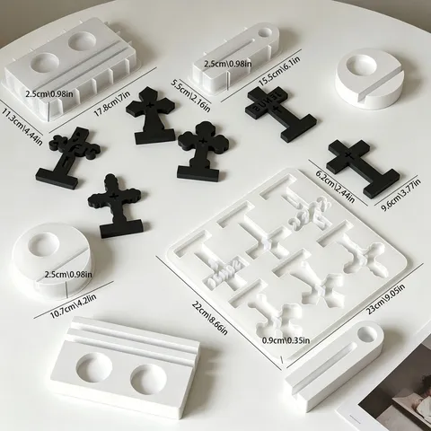 Moule en Silicone pour Bougeoir Croix pour Loisirs Créatifs Résine Plâtre et Aromathérapie Bougeoir Fait Main Moule en Époxy