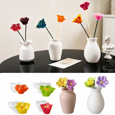 Moule en Silicone Bricolage pour Résine Cristal Époxy Fleur Bonsaï Plâtre Bougie Fabrication Artisanat Fait Main Accessoires