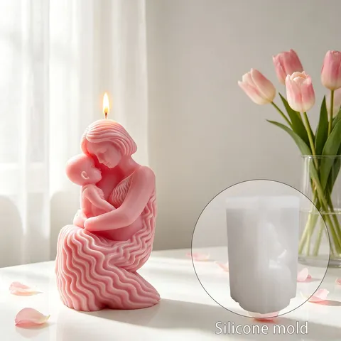 3D Moeder En Kind Siliconen Vorm DIY Aromatherapie Kaars Gips Ornament Vorm Ambacht Vorm