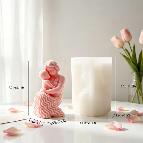 3D Moeder En Kind Siliconen Vorm DIY Aromatherapie Kaars Gips Ornament Vorm Ambacht Vorm
