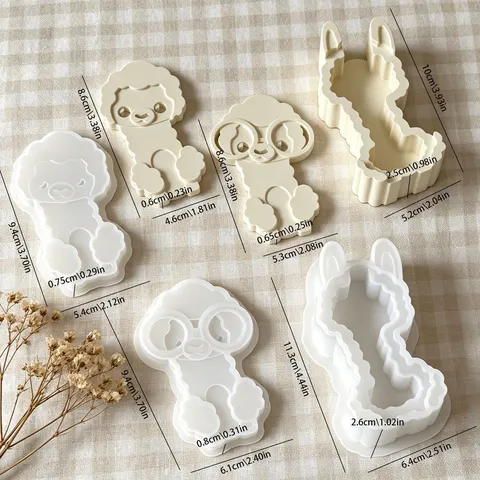 Moule en Silicone Silhouette d'Alpaca DIY Mignon Animal Pot de Rangement Vase Plâtre Bougie Fabrication Moule Artisanat Fait Main Décoration