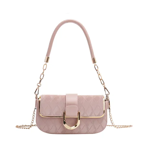 Sac Sous-Bras Matelassé Mode pour Femmes Sac Bandoulière en Cuir PU avec Chaîne