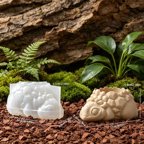 Stampo in Silicone Creativo per Vaso da Fiori Tartaruga con Grappolo di Cristallo DIY Aromaterapia Gesso Candela