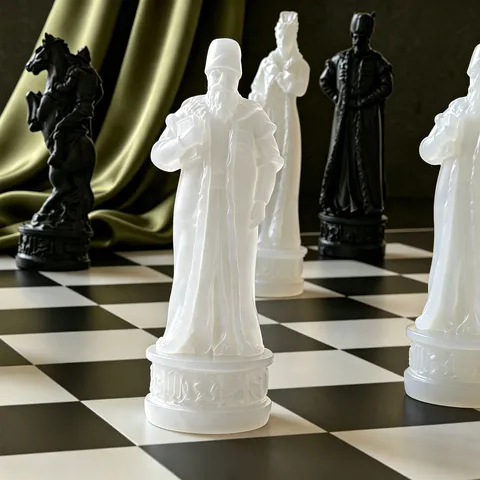 Moule en Silicone d'Échecs 3D Rétro Européen DIY Moules de Coulée en Résine Époxy de Cristal Roi Reine Château Cavalier Échiquier