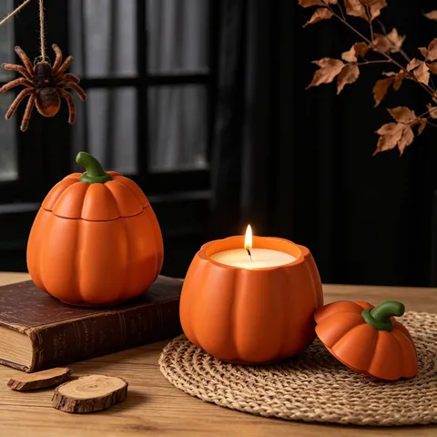 Καλούπι Σιλικόνης Κολοκύθας Halloween DIY Αρώματος Γύψος Κύπελλο Κεριού Κουτί Αποθήκευσης Καλούπι Ρητίνης Εργαλείο