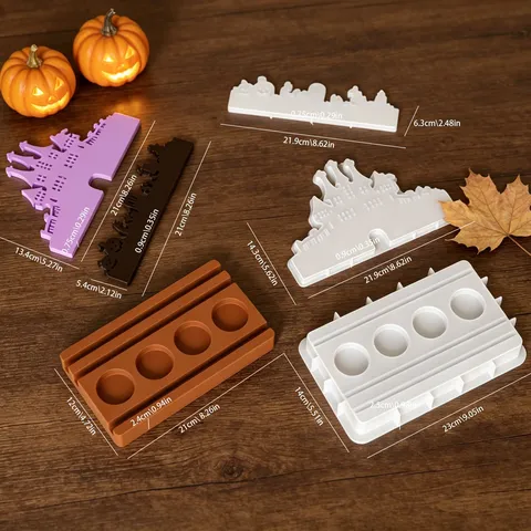 Halloween Château Fantôme Citrouille Moule en Silicone DIY Aromathérapie Gypse Bougeoir Base Résine Artisanat Outil de Fabrication