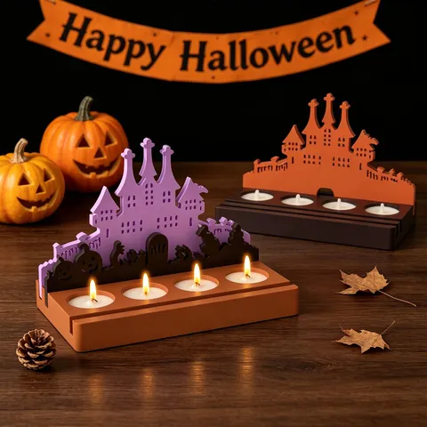 Halloween Château Fantôme Citrouille Moule en Silicone DIY Aromathérapie Gypse Bougeoir Base Résine Artisanat Outil de Fabrication
