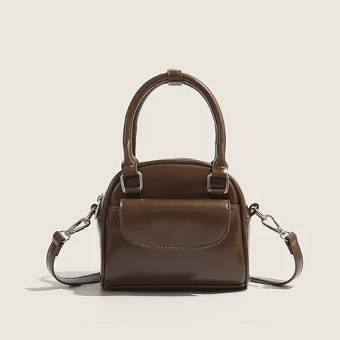 Femmes Rétro Cuir PU Sac à Main Petit Sac Coquillage Mode Navette Poignée Sac Bandoulière Décontracté Fermeture Éclair Sac d'Épaule