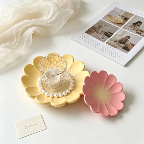 Silicone Mold For Flower Petal Tray DIY Resin Plaster Candle Tray Epoxy Casting Mold Flexible Craft Mold Home Decor