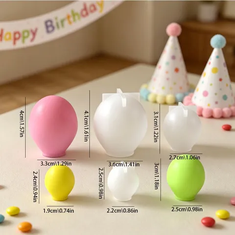Moule en Silicone Ballon 3D DIY Fête d'Anniversaire Dessert Gâteau Décoration Bougie Savon Résine