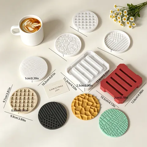 Moule en Silicone DIY pour Untersetzer et Base de Boîte de Rangement Géométrique Écaille de Poisson Diamant Résine