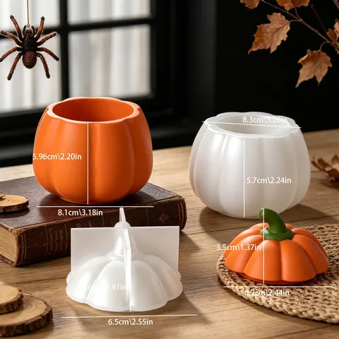 Καλούπι Σιλικόνης Κολοκύθας Halloween DIY Αρώματος Γύψος Κύπελλο Κεριού Κουτί Αποθήκευσης Καλούπι Ρητίνης Εργαλείο