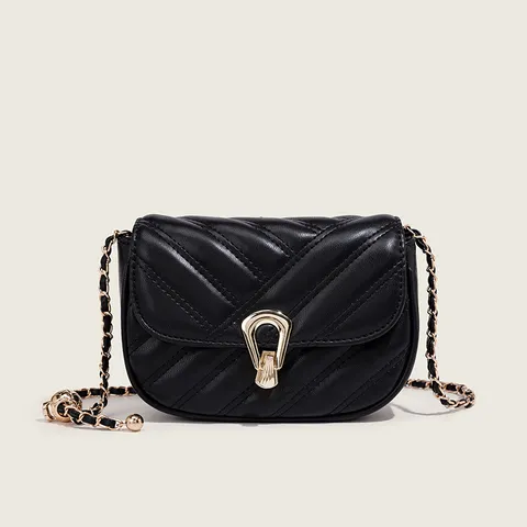 Femme Sac Bandoulière Matelassé Cuir PU Petit Sac Carré Chaîne Dorée Sac à Épaule Classique Élégant Sac à Main