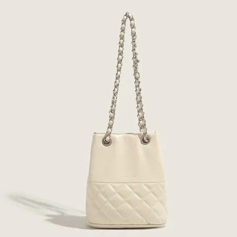Sac Seau Matelassé en Cuir PU Décontracté pour Femmes Mode Commuter Élégant Couleur Unie Bandoulière Sac à Main