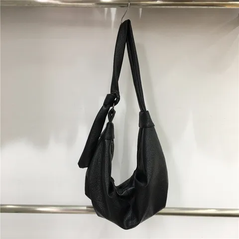Sac Bandoulière Mode PU pour Femme Vintage Hobo Plissé Sac Épaule Casual Cuir Souple Sac Boule