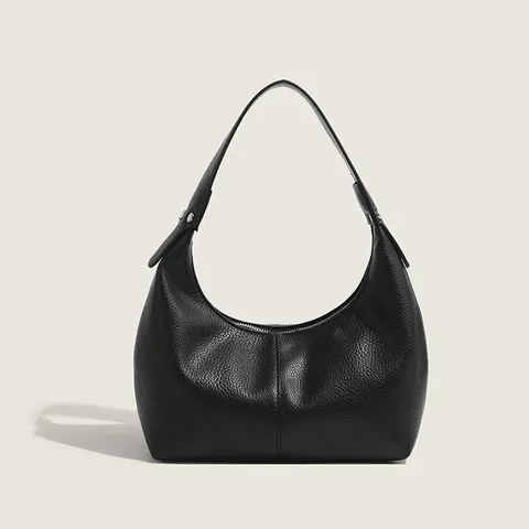 Style Coréen Motif Litchi Cuir PU Sac Boulette Femmes Mode Sous-Bras Sac à Bandoulière Simple Décontracté Sac à Main