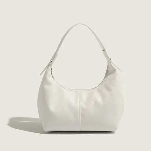 Style Coréen Motif Litchi Cuir PU Sac Boulette Femmes Mode Sous-Bras Sac à Bandoulière Simple Décontracté Sac à Main