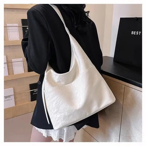 Sac Cabas en Cuir PU pour Femme Grande Capacité Sac à Bandoulière Décontracté Cuir Souple Sac Hobo Chic Sac à Main Quotidien