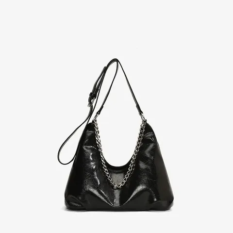 Femmes PU Cuir Cabas Sac Élégant Chaîne Navette Épaule Aisselle Sac Grande Capacité Décontracté Sac à Main