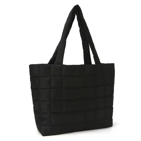 Women Quilted Padded Shoulder Bag Polyester Lightweight Large Capacity Tote Bag Autumn Winter Fashion Underarm Bag Casual Handbag