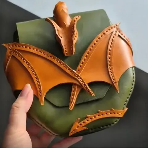 Halloween Cartoon Bat Dragon Wing Crossbody Bag Colorblock PU Leather Shoulder Bag Casual Daily Handbag For Women