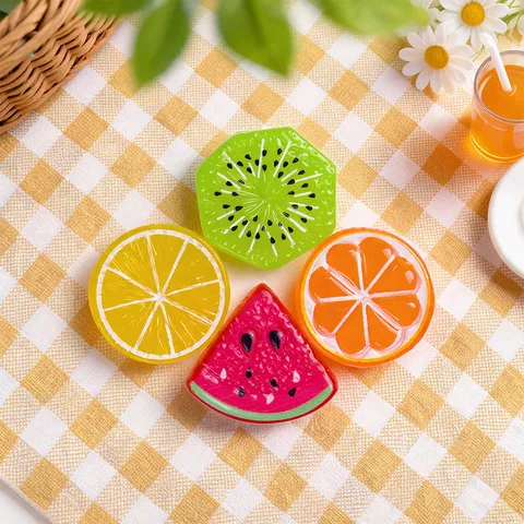 Resin Simulation Fruit Slices Miniature Food DIY Charms For Phone Case Cream Glue Watermelon Kiwi Lemon Orange Craft Supplies