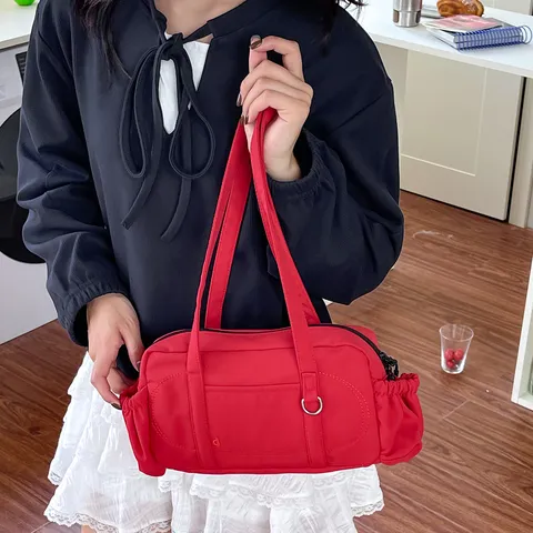 Casual Nylon Tsanta Omou Gia Gynekes Elafrya Megalis Horitikotitas Korean Style Underarm Bag Monohromi Kathimerini Metakinisi Handbag