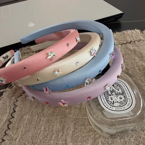 Cerchietto Imbottito in Raszo Con Stella in Strass Cristallo Stile Coreano Elegante Accessorio per Capelli Carino per Donne