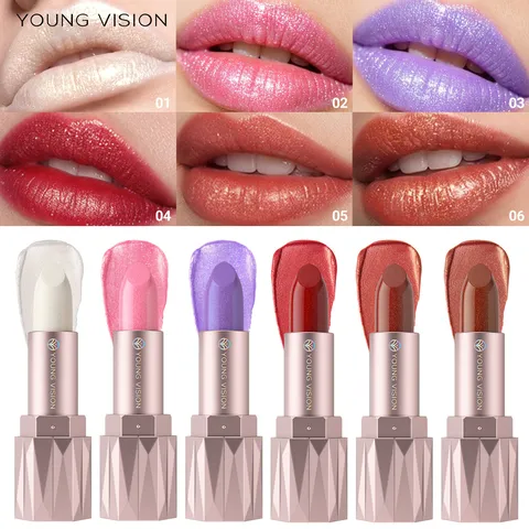 Pearlescent Shimmer Lipstick Moisturizing Long Lasting Waterproof Glossy Lip Makeup Shimmer Lipstick for Women