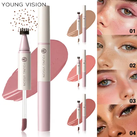 Dual Ended Liquid Blush And Freckle Pen Multi Purpose Waterproof Long Lasting Natural Face Makeup Tool