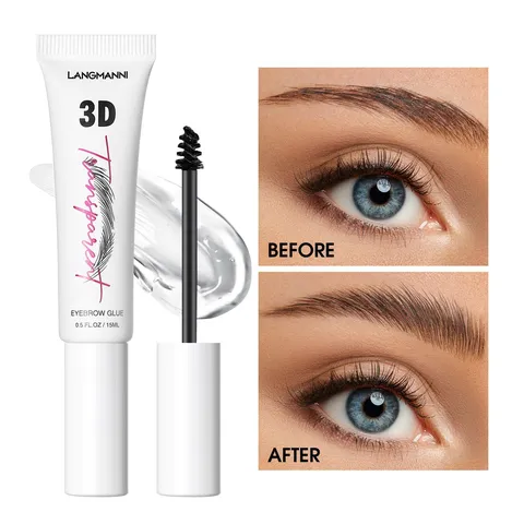 Langmanni Transparent Eyebrow Styling Gel Waterproof Long Lasting Natural Wild Eyebrow Fixing Soap Makeup Cosmetics