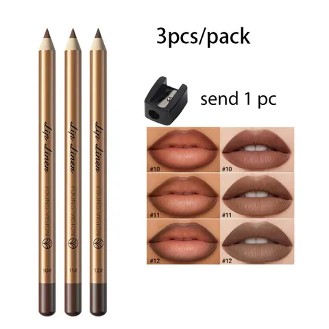 Matte Nude Lip Liner Pencil Set Waterproof Long Lasting Lip Makeup Cosmetics Precision Contour Shaping Tool