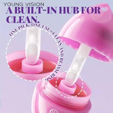 Young Vision Fruit Lip Mask Moisturizing Lip Balm Egg Shaped Portable Lip Care With Hanging Chain And Pom-Pom