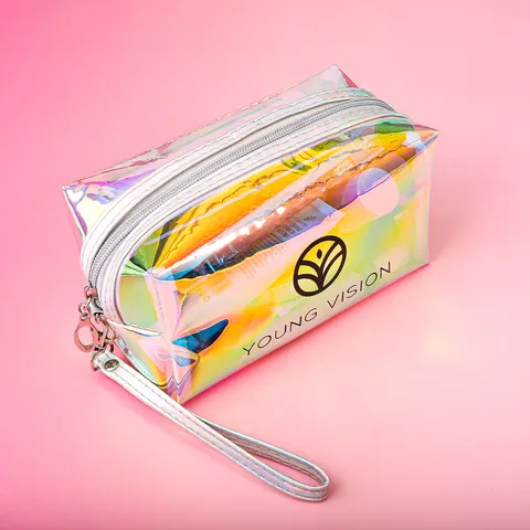 Laser Transparent Cosmetic Bag Large Capacity Portable Skincare Storage Travel Toiletry Bag