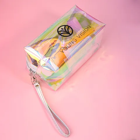 Laser Transparent Cosmetic Bag Large Capacity Portable Skincare Storage Travel Toiletry Bag