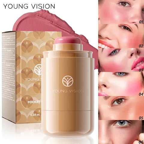 Matte Cream Lip And Cheek Dual Use Blush Stick Portable Smooth Natural Makeup Face Rouge Cosmetic