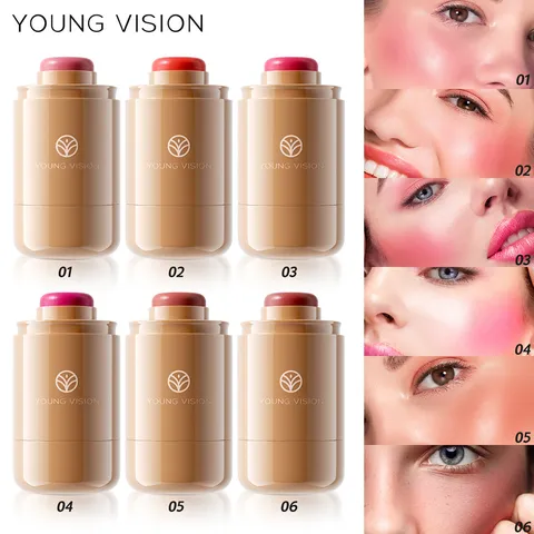 Matte Cream Lip And Cheek Dual Use Blush Stick Portable Smooth Natural Makeup Face Rouge Cosmetic