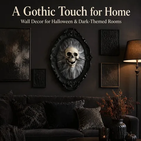 Halloween Gothic Dark Skeleton Photo Frame Pendant Haunted House Wall Hanging Festival Party Decoration Prop