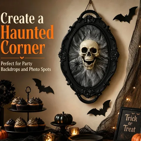 Halloween Gothic Dark Skeleton Photo Frame Pendant Haunted House Wall Hanging Festival Party Decoration Prop