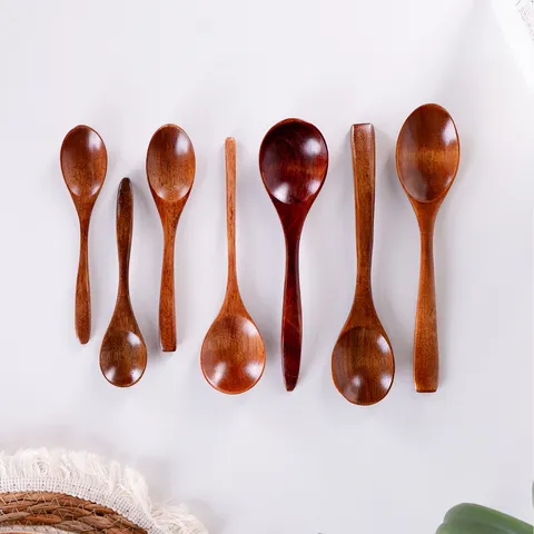 Japanischer Stil Holz Löffel Langer Griff Lotus Holz Suppenlöffel Kaffee Honig Löffel Dessertlöffel Küche Geschirr