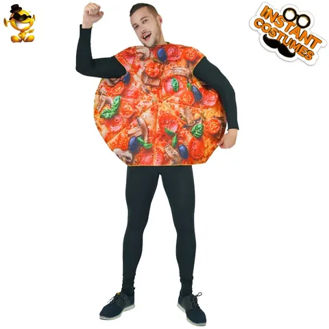 Costume De Pizza Amusant Pour Adultes Halloween Fête Cosplay Nourriture Spectacle De Scène Tenue Unisexe Rembourré Mousse Ensemble