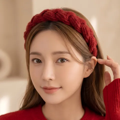 Bandeau Tricoté Chaud d'Hiver pour Femmes Rétro Ttorsadé Cerceau de Cheveux Mignon Accessoires