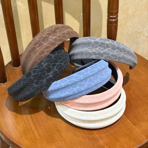 Diadema Ancha Estampado de Leopardo Vintage para Mujer Moda Cabello Corona Alta Otoño Invierno Accesorios de Pelo Diario