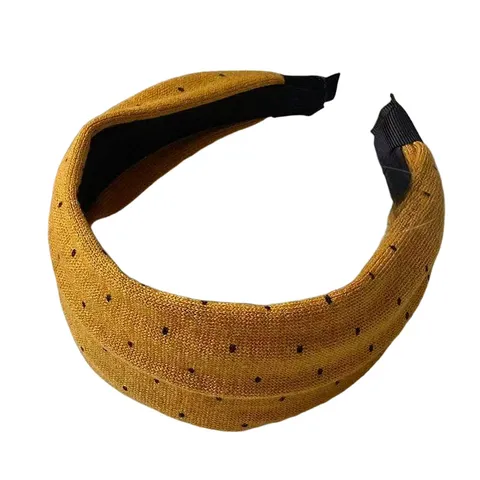 Estilo Coreano Retro Lunares Tejido Lana Ancha Diadema Para Mujeres Otoño Invierno Moda Aro De Pelo Accesorios
