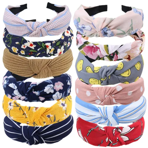 Diadema de Tela de Estilo Coreano Retro Mujeres Ala Ancha Anudada Aro de Pelo Casual Diario Moda Accesorios para el Cabello
